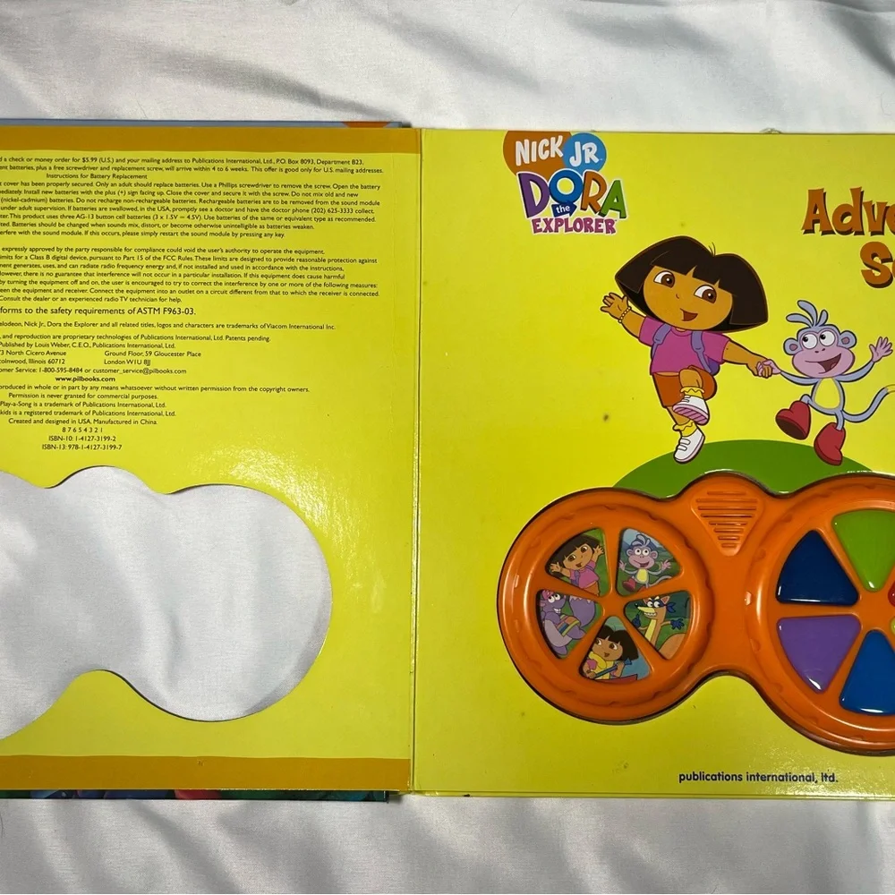 Vintage Dora‎ Explorer Adventure Songs Play-A-Song Book 2004 Nick Jr VTG